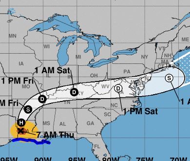 Flooding Rainfall Spreading  Inland Over Louisiana, Update on Warnings and LIVE Stream