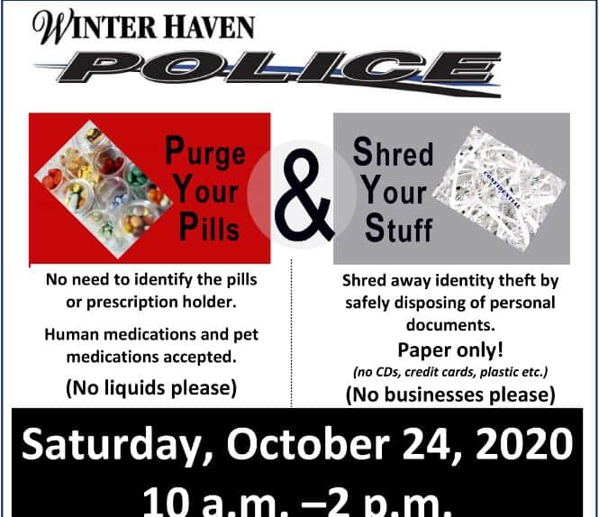 ‘Purge Your Pills & Shred Your Stuff’ Winter Haven Police Event