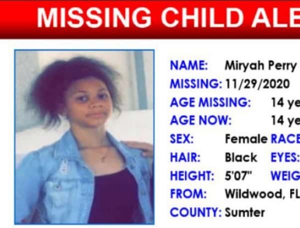 Florida Missing Child Alert Canceled: 14-Year-Old Miryah Perry Found Safe
