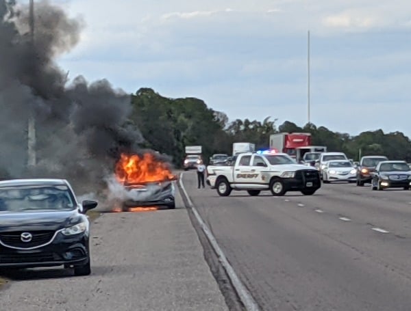 I-75 South Car Fire in Hillsborough County Saturday