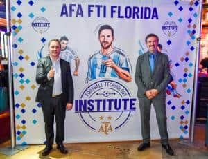 Lionel Messi gives his support to the academies of AFA- FTI during a special video presentation in Miami