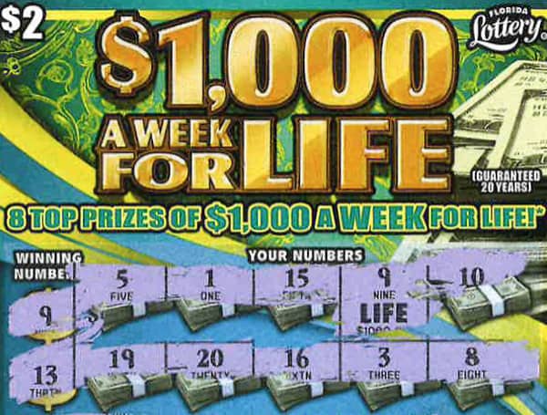 Valrico Woman Wins $1,000 A Week For Life On $2 Florida Lottery Scratch-Off From Wawa