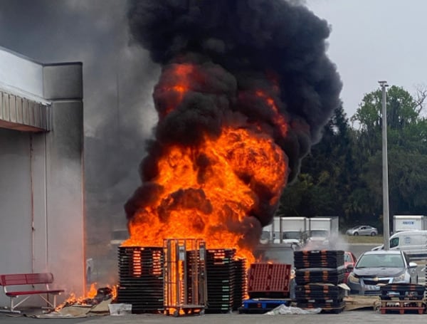 Lakeland Fire Department Responds To Ledger Pallet Fire