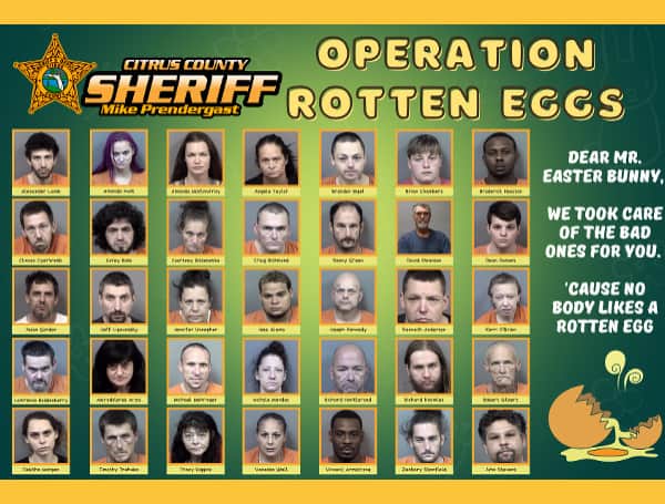 35 Arrested In Florida Operation “Rotten Eggs” Narcotics Sting