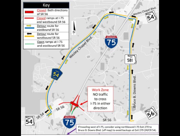 Wesley Chapel: SR 56 To Be Closed At I-75 Weekend Of April 30