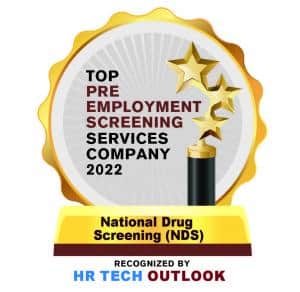 National Drug Screening recognized as the Top 10 Pre-Employment Screening Services Company 2022- Company of the Year