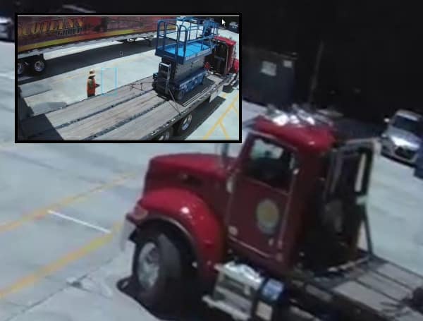 Lakeland Police Searching For Man In A Semi-Truck Who Stole A Scissor Lift