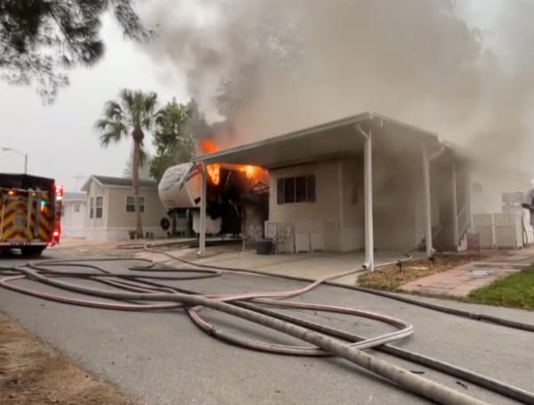Happening Now: Pasco County Firefighters Battling Land O’ Lakes Mobile Home Blaze