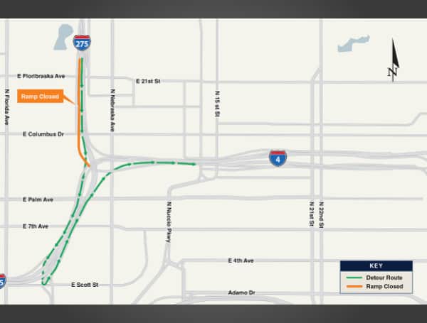 I-275 Southbound Ramp To Eastbound I-4 Closing Monday Night In Tampa