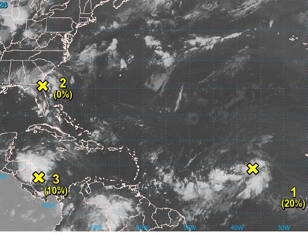 National Hurricane Center Eyeing 3 Storms, One Formed Over Florida