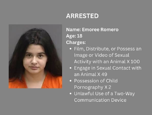 Florida Woman Booked On 151 Charges Of Animal And Child Porn