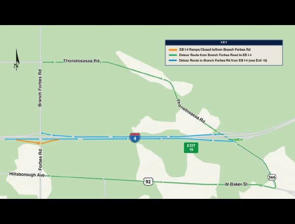 Eastbound I-4 Ramps At Branch Forbes Road In Tampa Closing This Weekend