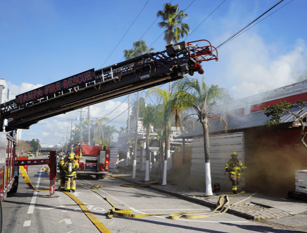 Tampa Firefighters Extinguish Blaze At Hyde Park Cafe