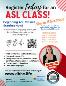 American Sign Language Classes Starting at DHHC and Community Locations