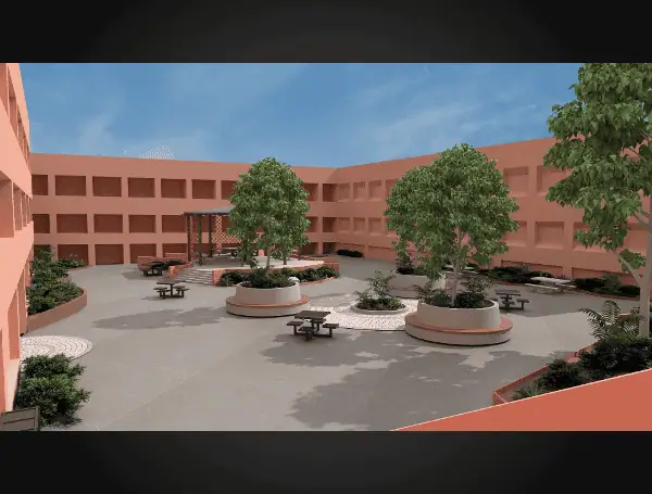 University Of Florida To Honor Beloved Fallen Oak With Campus Sprouts 2 A potential design for the revitalized Norman Hall courtyard. (Courtesy of the UF College of Education)
