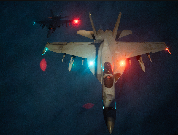 Another Super Hornet Down: Navy Jet Lost In Red Sea After Failed Carrier Landing 1 U.S. Navy F/A-18 Super Hornets conduct operations in the CENTCOM AOR (Photo by Staff Sgt. Gerald Willis)