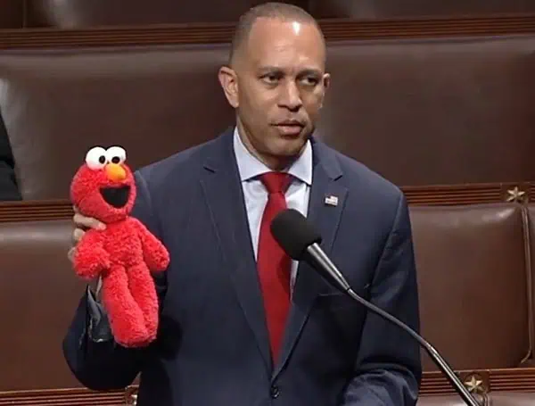 Jeffries Wields Elmo On Floor As U.S. House Votes To Cut Billions, Including PBS/NPR Funding